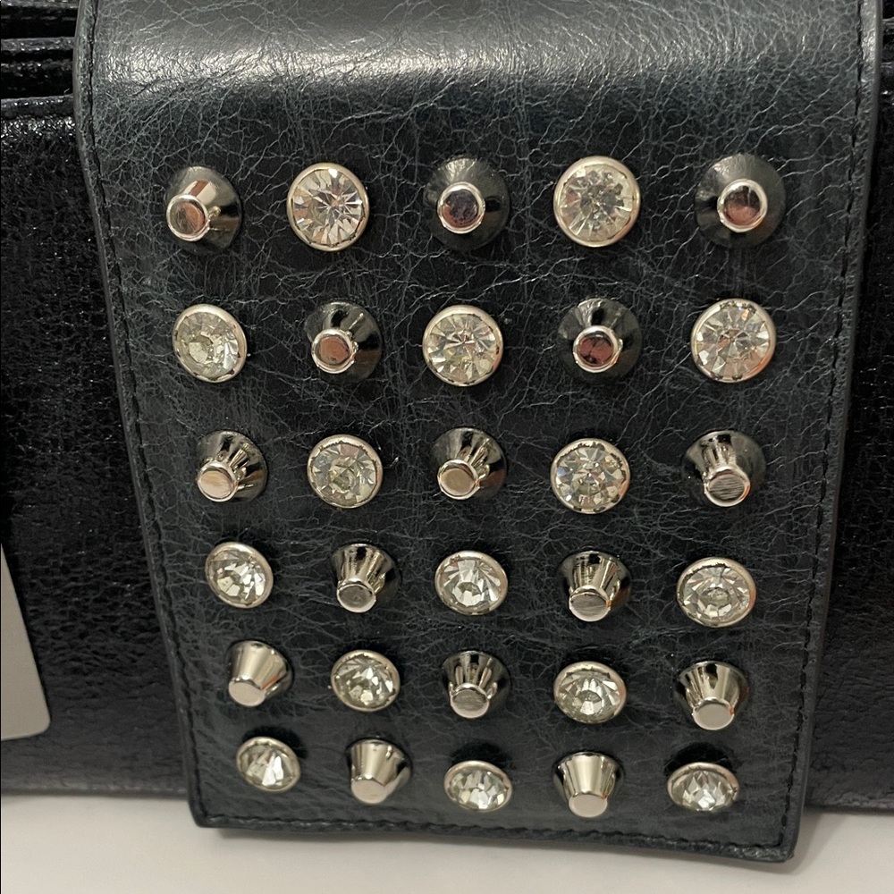 Sharif 1827 Black Studded Wrist/Clutch/Crossbody Bag - Picture 5 of 16